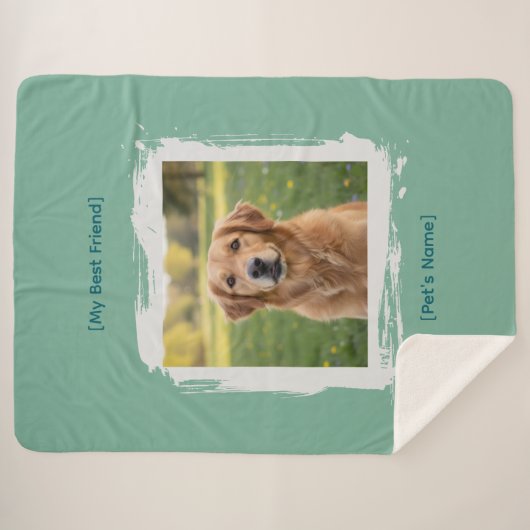 Custom Pet Photo & Name Sherpadecke (Vorderseite (Horizontal))