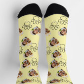 Custom Pet Photo & Paw Prints Black Socks Socken (Oben)