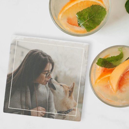 Custom Pet Photo Personalized Dog Picture  Steinuntersetzer