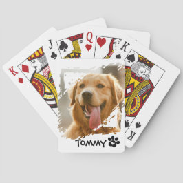 Custom Pet Photo Playing Cards with Name – White  Spielkarten