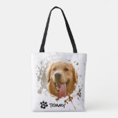 Custom Pet Photo Tote Bag with Name – All Over Pri Tasche (Rückseite)