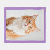 Custom Pet Photo Violet Cat Dog Pictures Fleecedecke (Vorderseite (Horizontal))