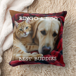 Custom Pet Pillow Best Buddies Cat Dog Names Gift Kissen