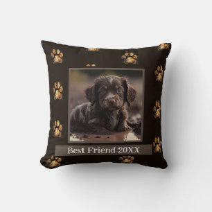 Custom Pet Pillow - Hund Foto - Muddy Paw Prints Kissen