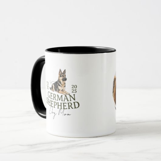 Custom Pet Portrait Dog Mama German Shepherd Tasse (Vorderseite Links)