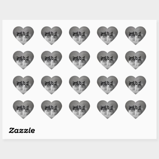 Custom Pet Portrait Heart Sticker (Blatt)