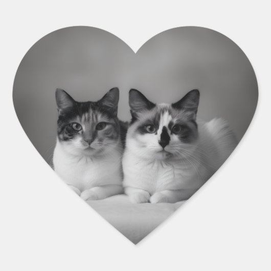 Custom Pet Portrait Heart Sticker (Vorderseite)