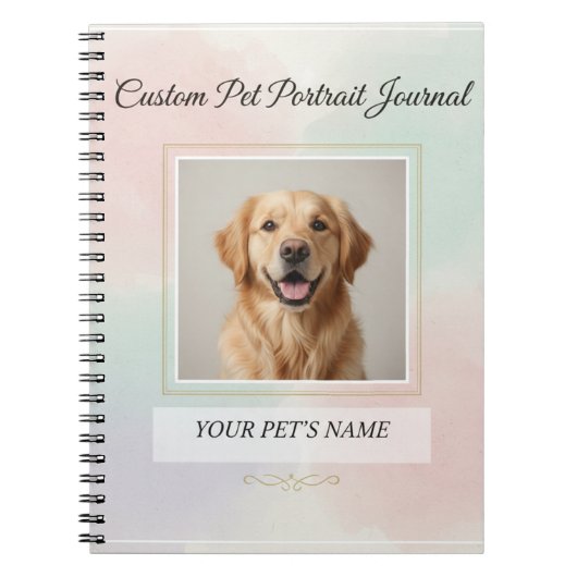 Custom Pet Portrait Journal – Personalized Noteboo Notizblock (Vorderseite)