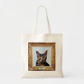 Custom Pet Portrait Tote – Your Cat in a Frame Tragetasche
