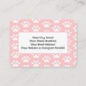 Custom Pet Sitter Business Card – Pink Paw Print  Visitenkarte (Rückseite)