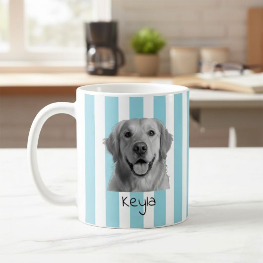 Custom Pet Striped Mug Using Pet Photo Kaffeetasse