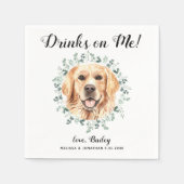 Custom Pet Wedding Hund Open Bar Golden Retriever Serviette (Vorderseite)