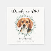 Custom Pet Wedding Open Bar Beagle Dog Serviette (Vorderseite)