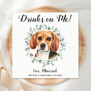 Custom Pet Wedding Open Bar Beagle Dog Serviette