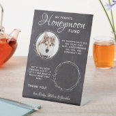 Custom Pet Wedding Venmo Dog Foto Honeymoon Fund Sockelschild (In Situ)