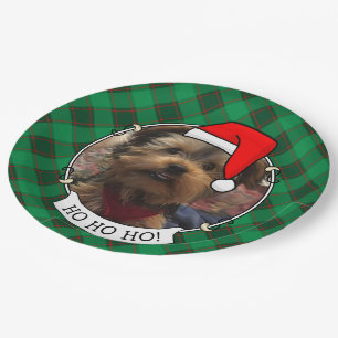 Custom Pet Weihnachts-Foto Rahmen Rot & Grün Karie Pappteller