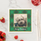 Custom Pet Weihnachts-Foto Rahmen Rot & Grün Karie Serviette (Beispiel)