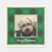 Custom Pet Weihnachts-Foto Rahmen Rot & Grün Karie Serviette (Vorderseite)