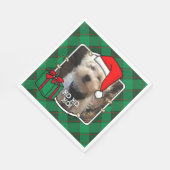Custom Pet Weihnachts-Foto Rahmen Rot & Grün Karie Serviette (Ecke)