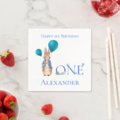 Custom Peter das Kaninchen 1. Geburtstag Serviette (Beispiel)