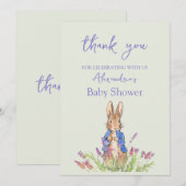 Custom Peter das Kaninchen Baby Dusche Danke (Vorne/Hinten)