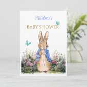Custom Peter der Kaninchen Baby Dusche Einladung (Stehend Vorderseite)