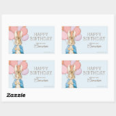 Custom Peter Rabbit Blue Geburtstag Rechteckiger Aufkleber (Blatt)