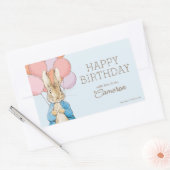 Custom Peter Rabbit Blue Geburtstag Rechteckiger Aufkleber (Umschlag)