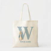 Custom Peter Rabbit - Letter W Tote Bag Tragetasche (Vorne)