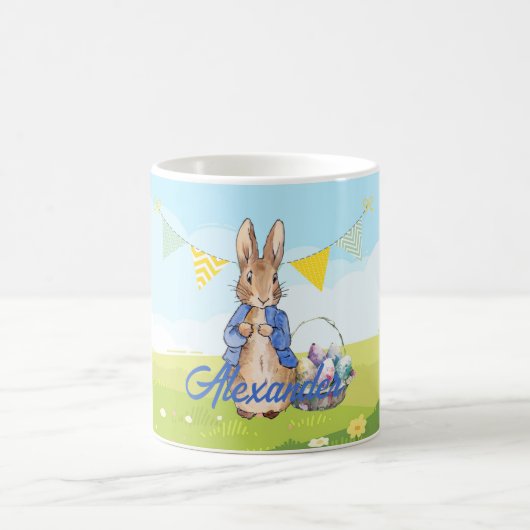 Custom Peter the rabbit Easter egg basket Kaffeetasse (Mittel)