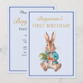 Custom Peter the Rabbit Einladung zum ersten Gebur (Vorne/Hinten)