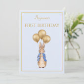 Custom Peter the Rabbit Einladung zum ersten Gebur (Stehend Vorderseite)