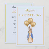 Custom Peter the Rabbit Einladung zum ersten Gebur (Vorne/Hinten)