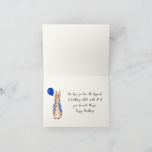 Custom Peter the Rabbit Happy Birthday Karte (Innenseite)
