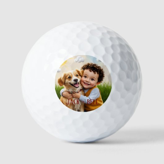 Custom Pets Kids Funny Party Personalized Golfball (Vorderseite)