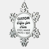 Custom Pewter Snowflake Pet Memorial Ornament (Rechts)