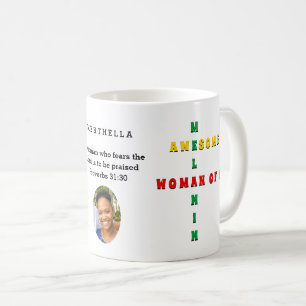 Custom Phantastisch Melanin FRAU OF GOD Foto Kaffeetasse