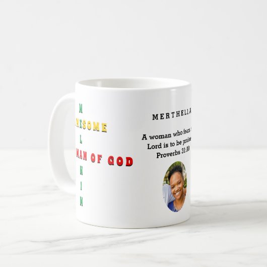 Custom Phantastisch Melanin FRAU OF GOD Foto Kaffeetasse (Vorderseite Links)