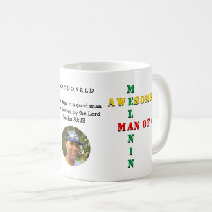 Custom Phantastisch Melanin MAN of GOD Foto Kaffeetasse