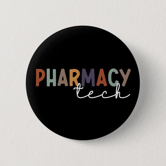 Custom Pharmacy Tech Retro Pharmacy Technique Button (Vorderseite)