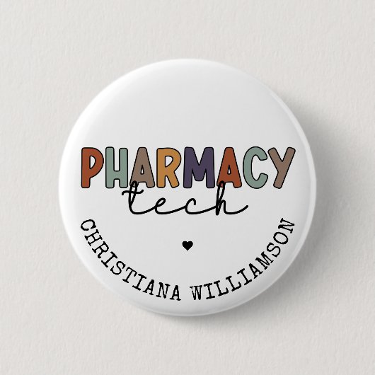 Custom Pharmacy Tech Retro Pharmacy Technique Button (Vorderseite)