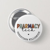 Custom Pharmacy Tech Retro Pharmacy Technique Button (Vorne & Hinten)