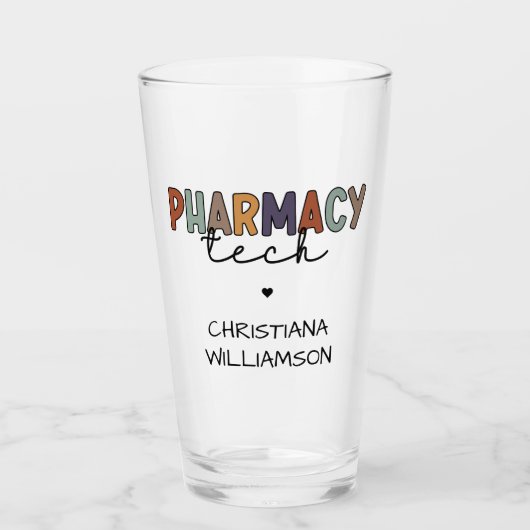 Custom Pharmacy Tech Retro Pharmacy Technique Glas (Vorderseite)