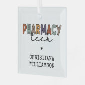 Custom Pharmacy Tech Retro Pharmacy Technique Ornament Aus Glas (Vorderseite links)