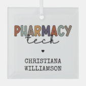 Custom Pharmacy Tech Retro Pharmacy Technique Ornament Aus Glas (Vorderseite)