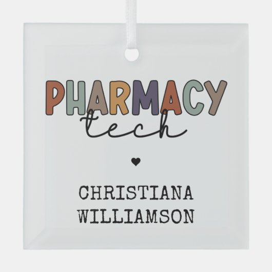Custom Pharmacy Tech Retro Pharmacy Technique Ornament Aus Glas (Vorderseite)