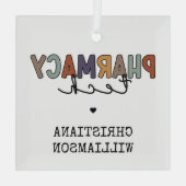 Custom Pharmacy Tech Retro Pharmacy Technique Ornament Aus Glas (Rückseite)