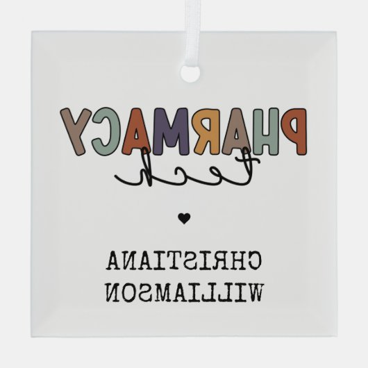 Custom Pharmacy Tech Retro Pharmacy Technique Ornament Aus Glas (Rückseite)