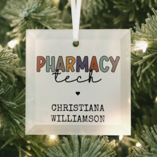 Custom Pharmacy Tech Retro Pharmacy Technique Ornament Aus Glas