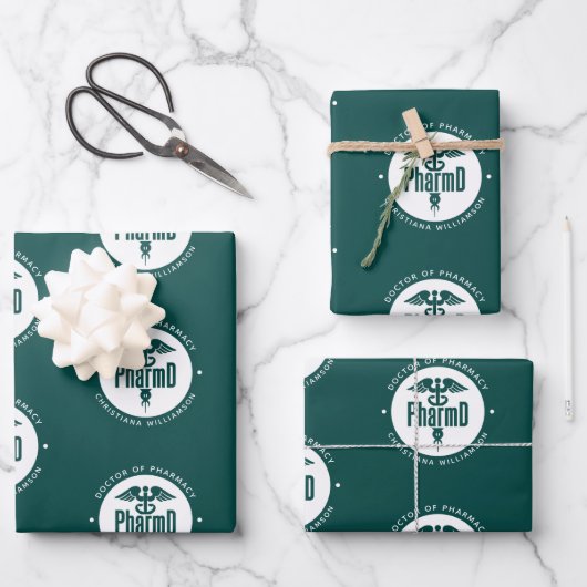 Custom PharmD Doctor of Pharmacy Abschluss Geschenkpapier Set (Vorderseite)